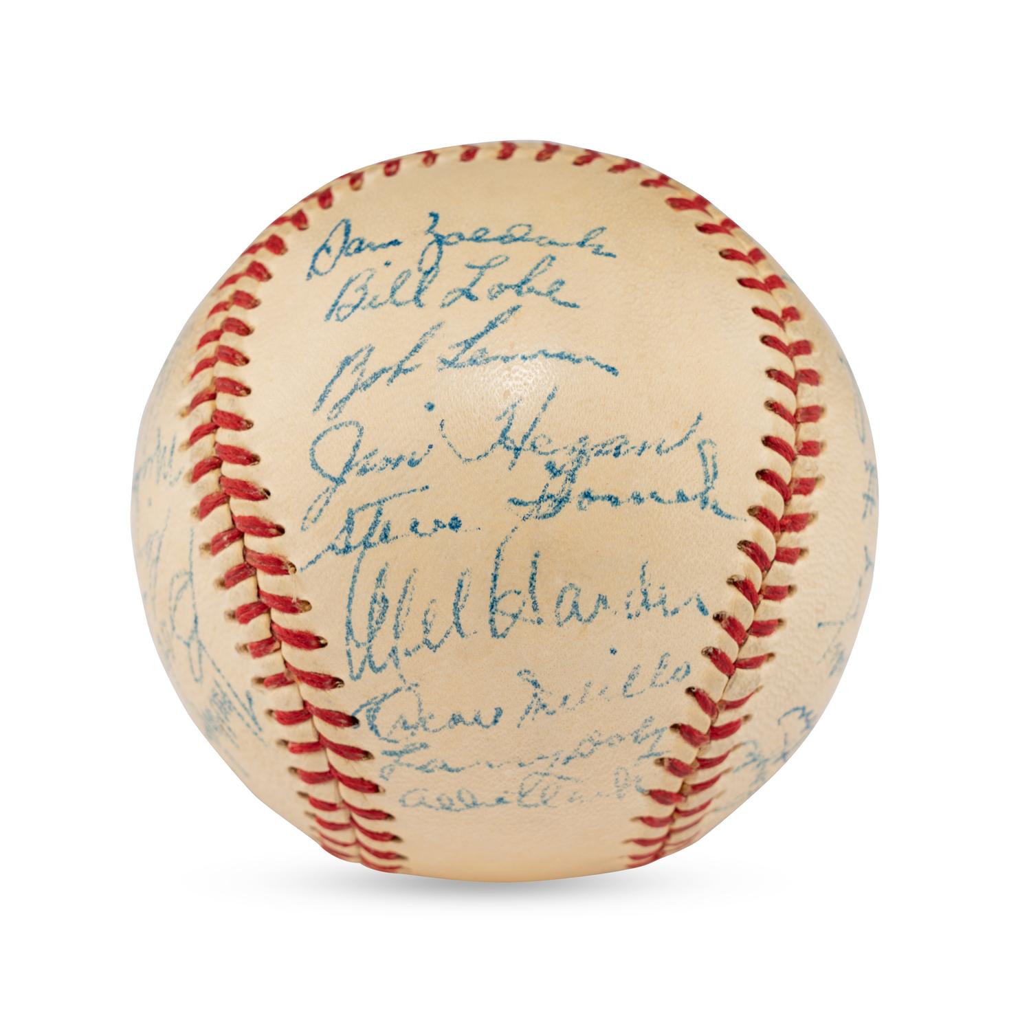 A 1950 Cleveland Indians Team Signed Autograph Baseball (JSA Letter of Authenticity),