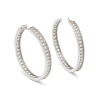 CARTIER, DIAMOND HOOP EARRINGS