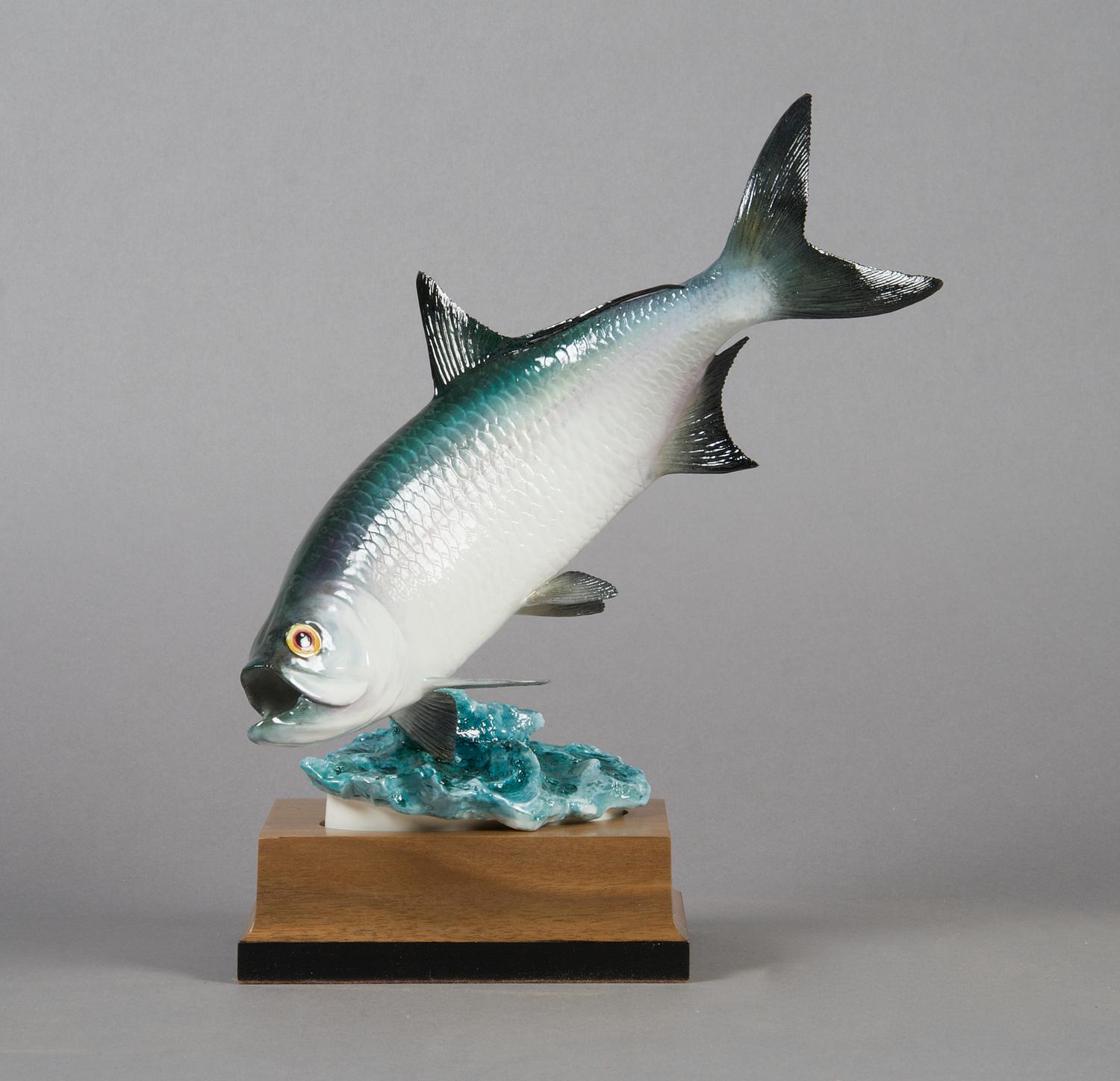 A Royal Worcester Tarpon Fish, Height 10 1/2 inches.