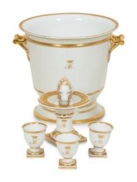 A Continental Gilt Decorated Porcelain Dessert Service