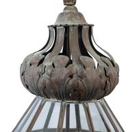A Continental Tole and Glass Lantern in the Orientalist Taste — Early 20th Century
