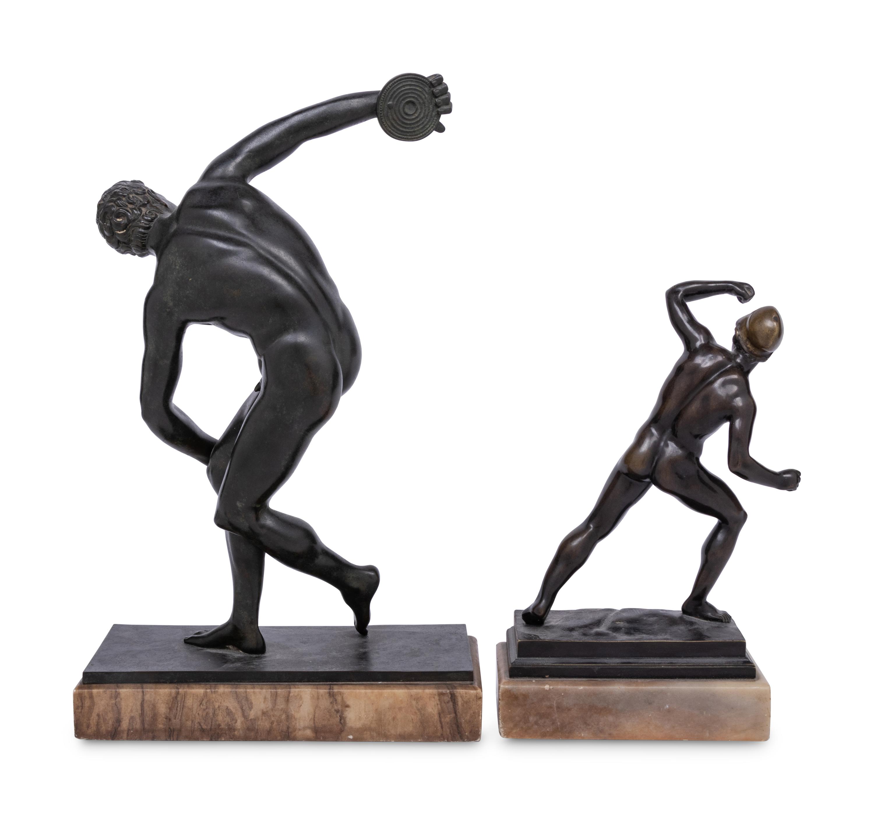Two Bronze Figures Depicting a Discus Thrower and an Athlete