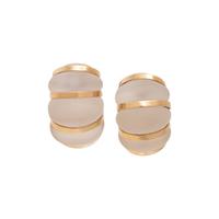 YELLOW GOLD AND ROCK CRYSTAL EARCLIPS