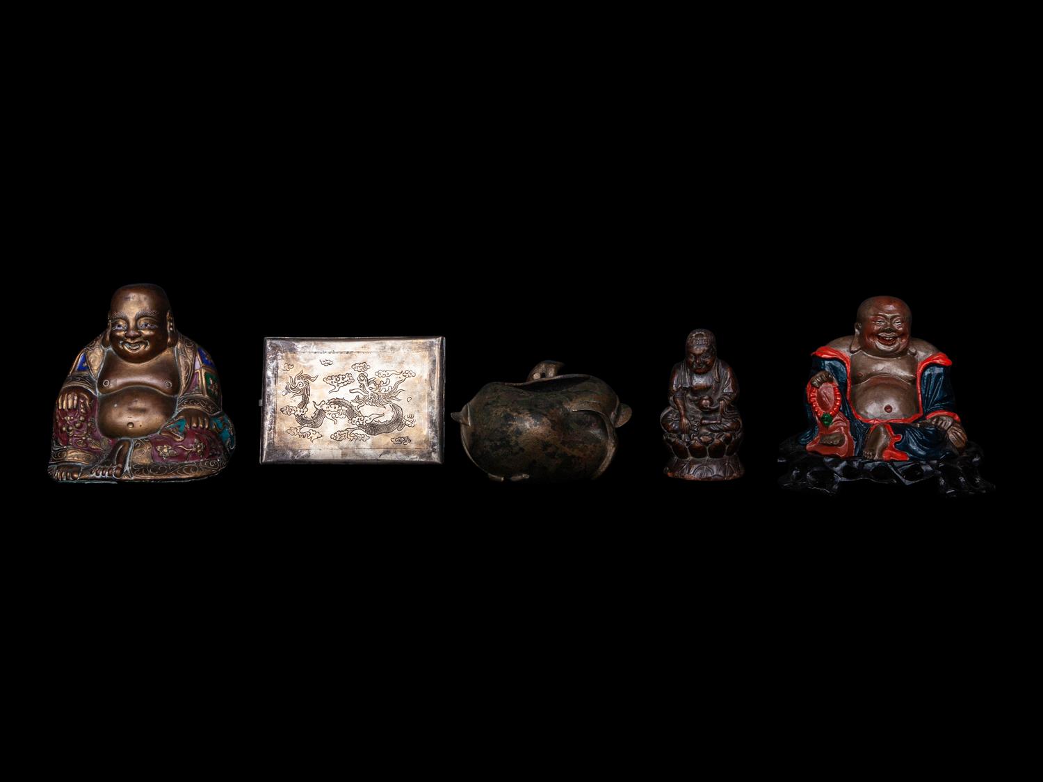 Five Chinese Metal, Lacquer and Wood Articles