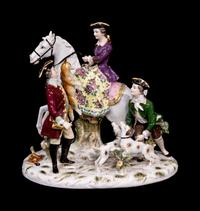 A Large Volkstedt-Rudolstadt Porcelain of a Huntswoman