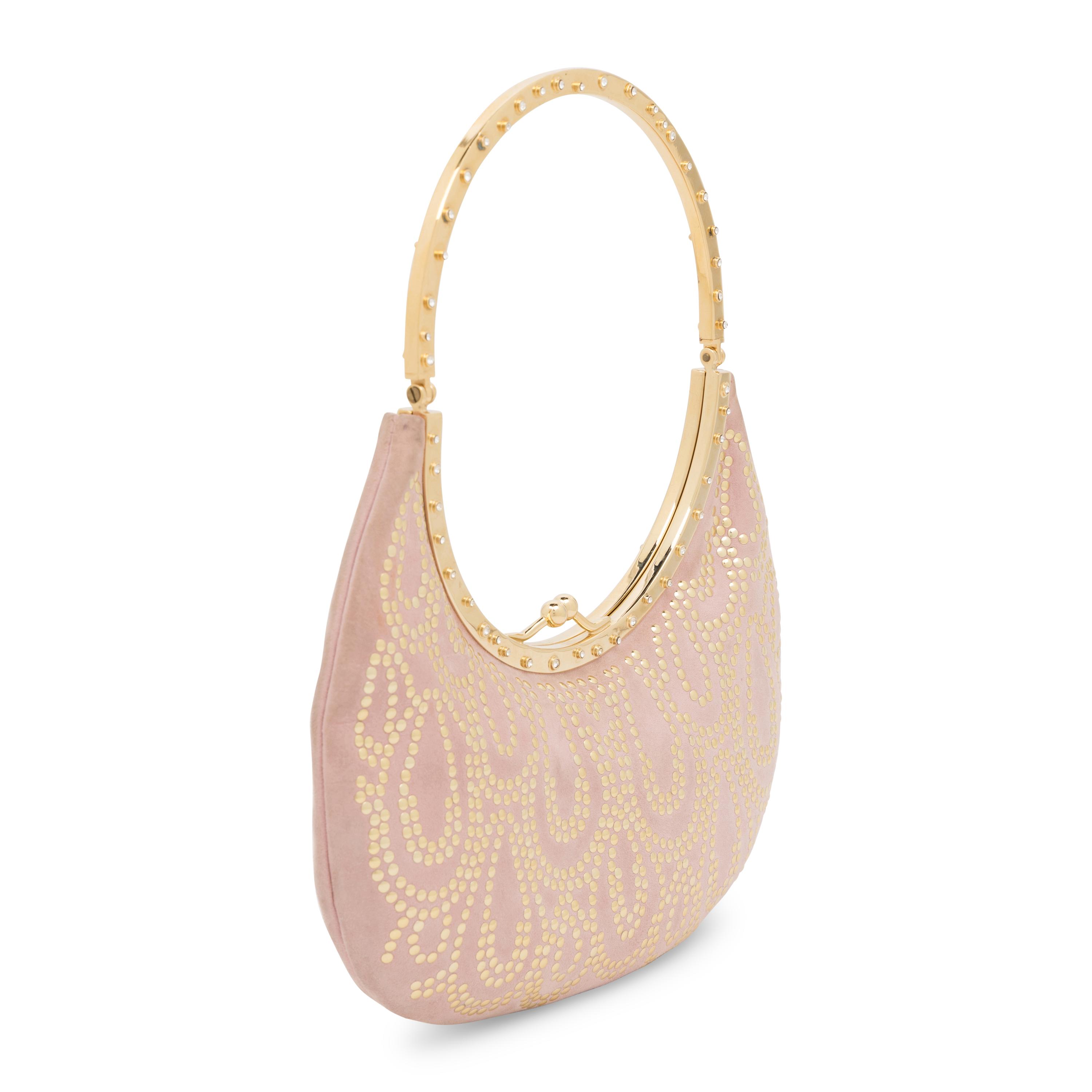 Valentino, Studded Pink Suede Handbag