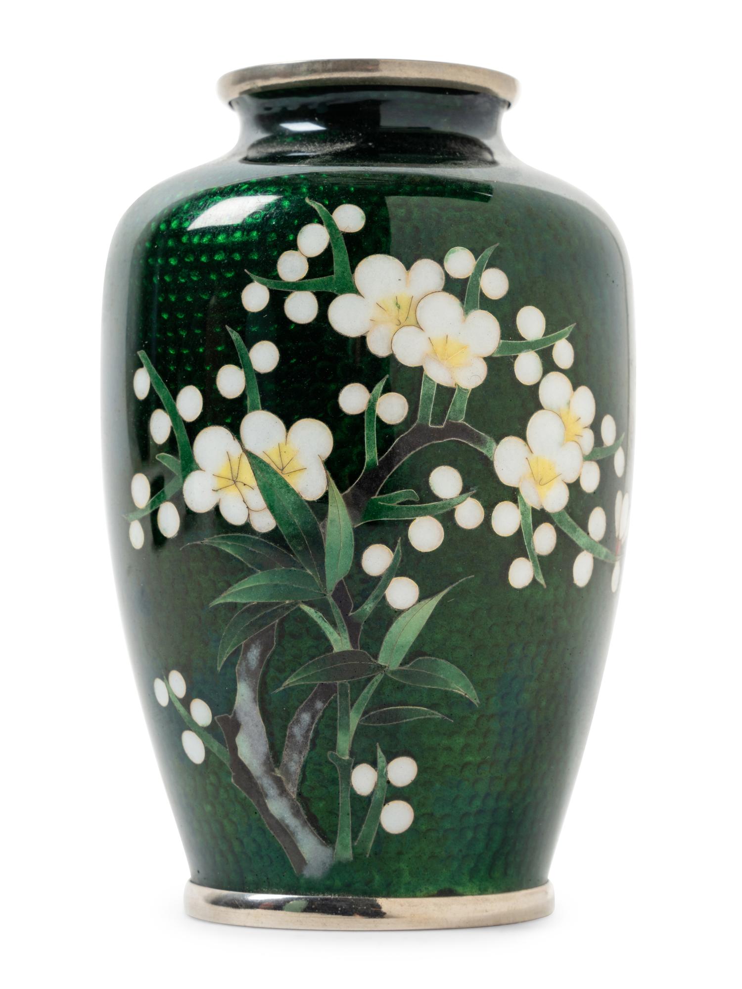 Seven Japanese Cloisonné Enamel Cabinet Vases