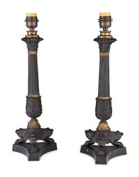 A Pair of Charles X Bronze Candelabra Bases