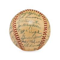A 1957 New York Giants Team Signed Autograph Baseball Including Willie Mays (JSA Letter of Authenticity),