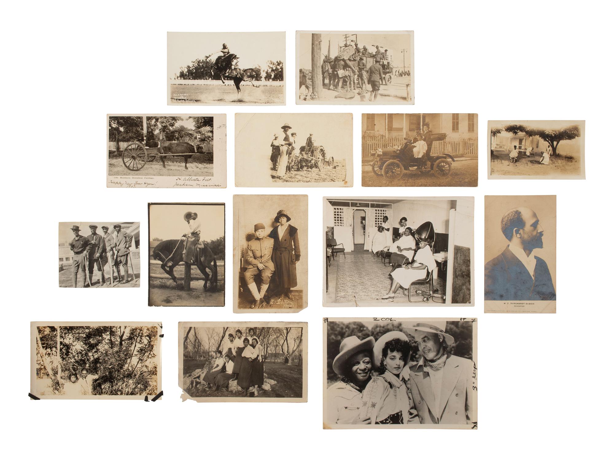 [EARLY PHOTOGRAPHY]. A large collection of assorted photographs of African American vernacular subjects.
