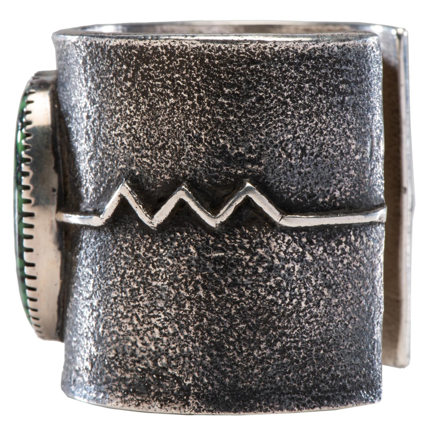 Silver Tufa Cast Cuff Bracelet, with Turquoise and Coral Lot is located and will ship from Denver, Collection.