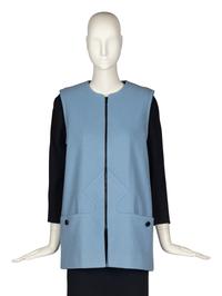 Pierre Cardin Blue Felted Wool Vest