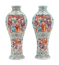 A Pair of Chinese Export Painted Porcelain Vases