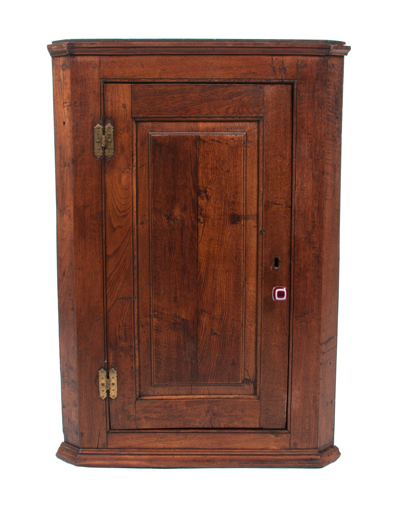 An American Corner Wall Cupboard Height 38 x width 26 x depth 14 1/2 inches. — 19TH CENTURY