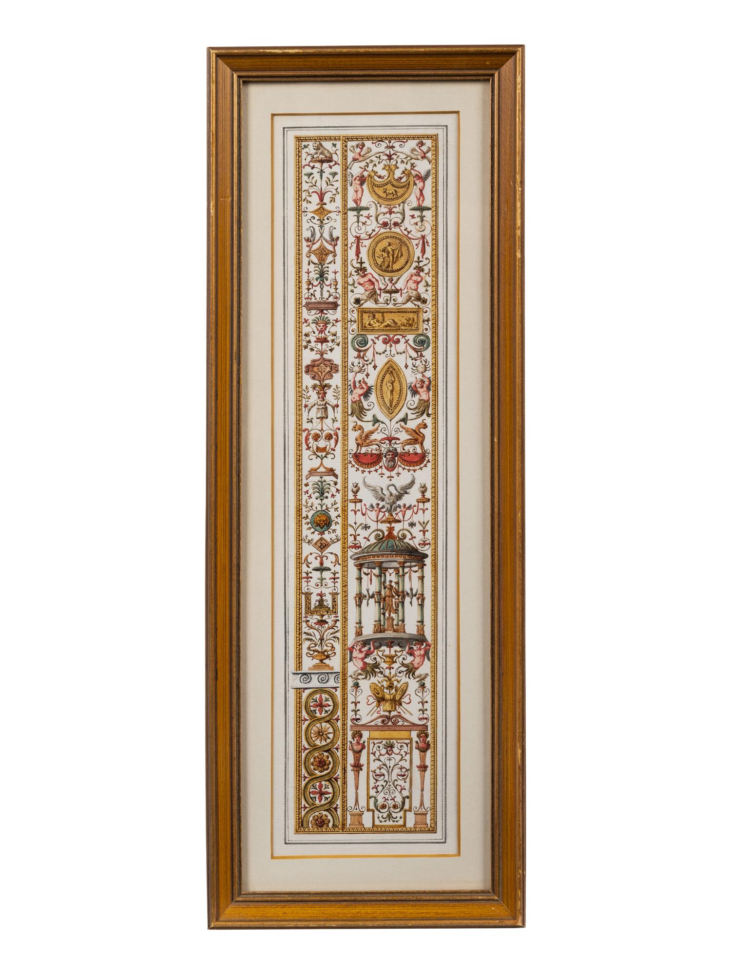 A Set of Eight Neoclassical Watercolor Illustrations