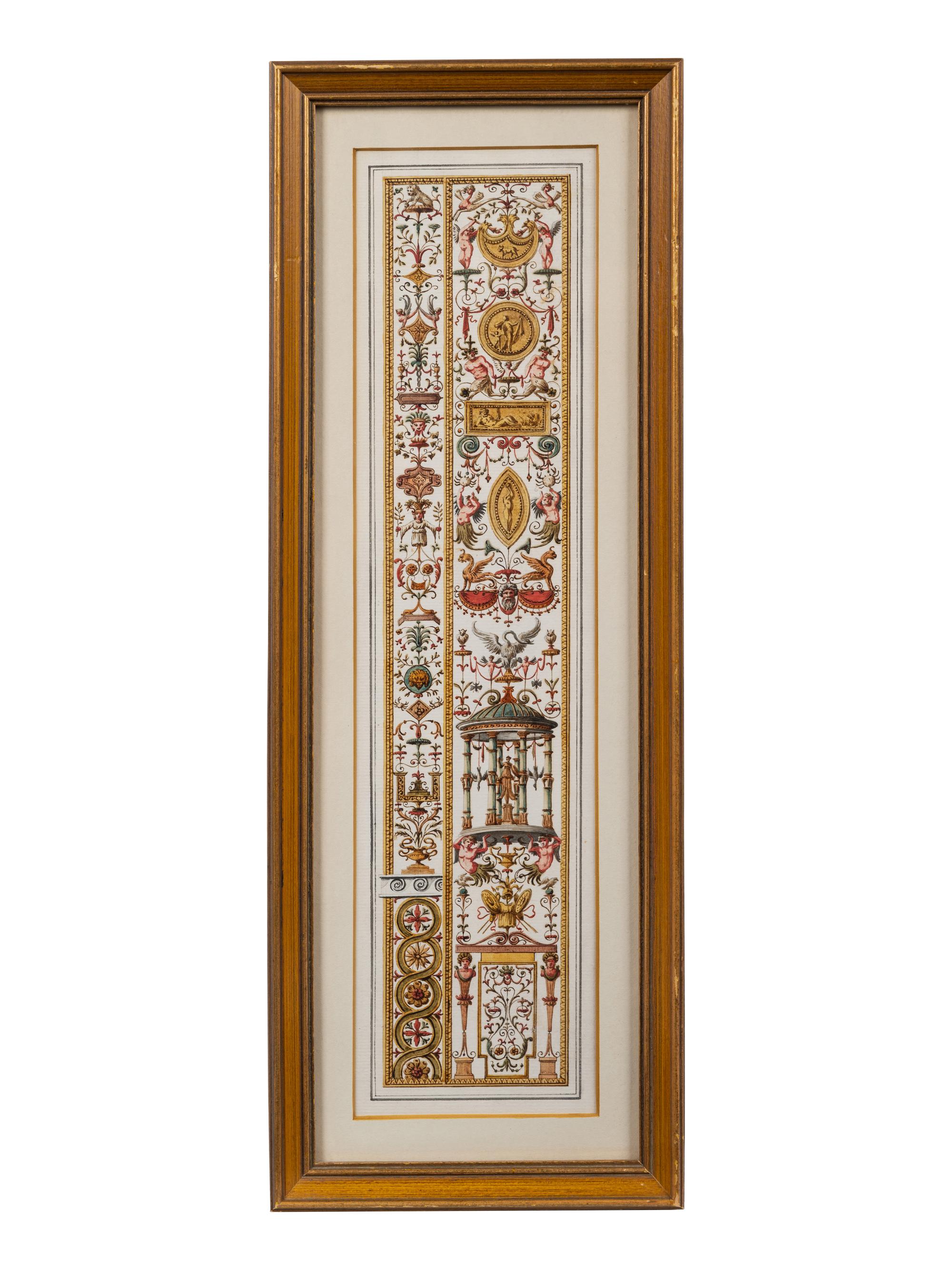A Set of Eight Neoclassical Watercolor Illustrations