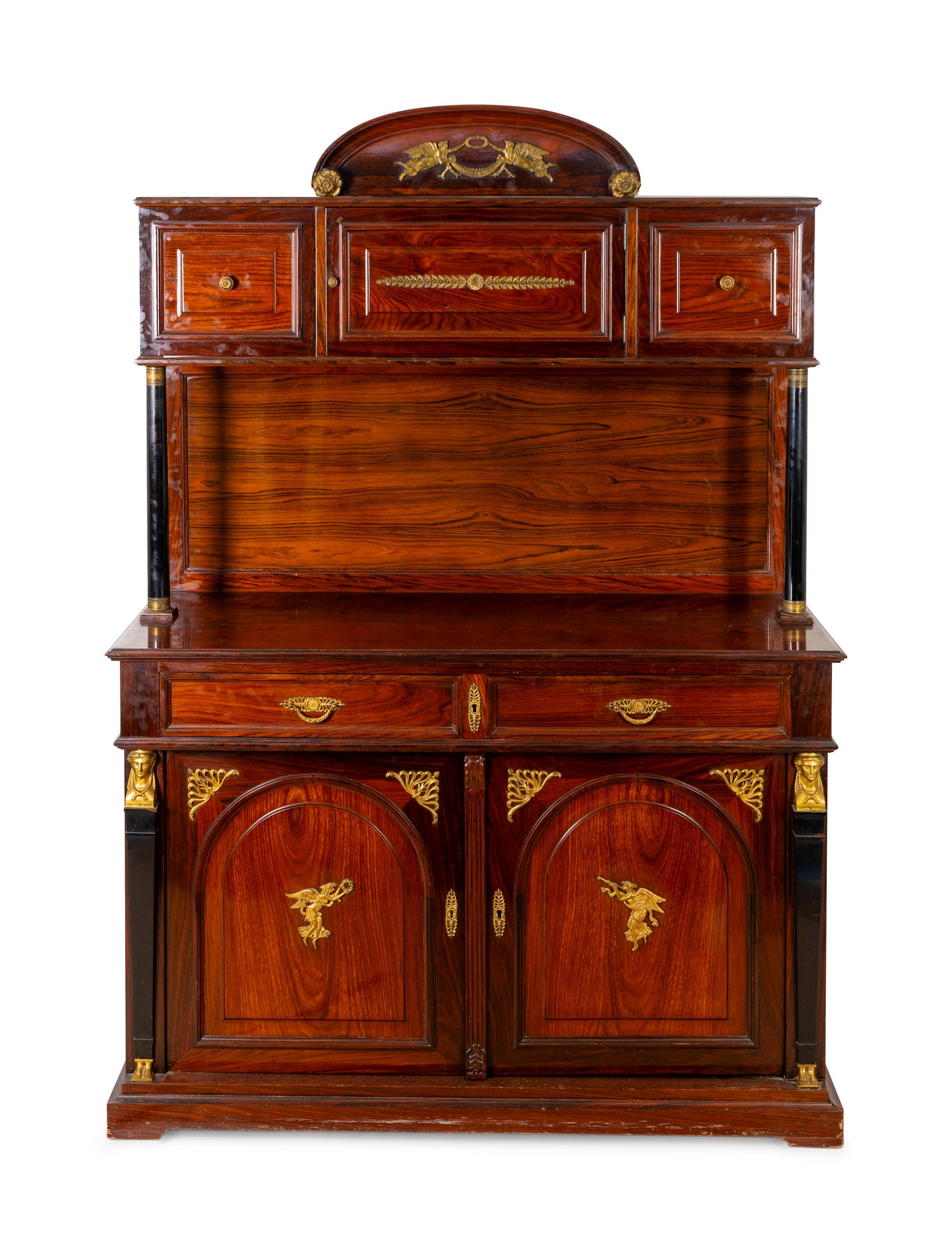 An Empire Style Gilt-Bronze-Mounted Rosewood Buffet