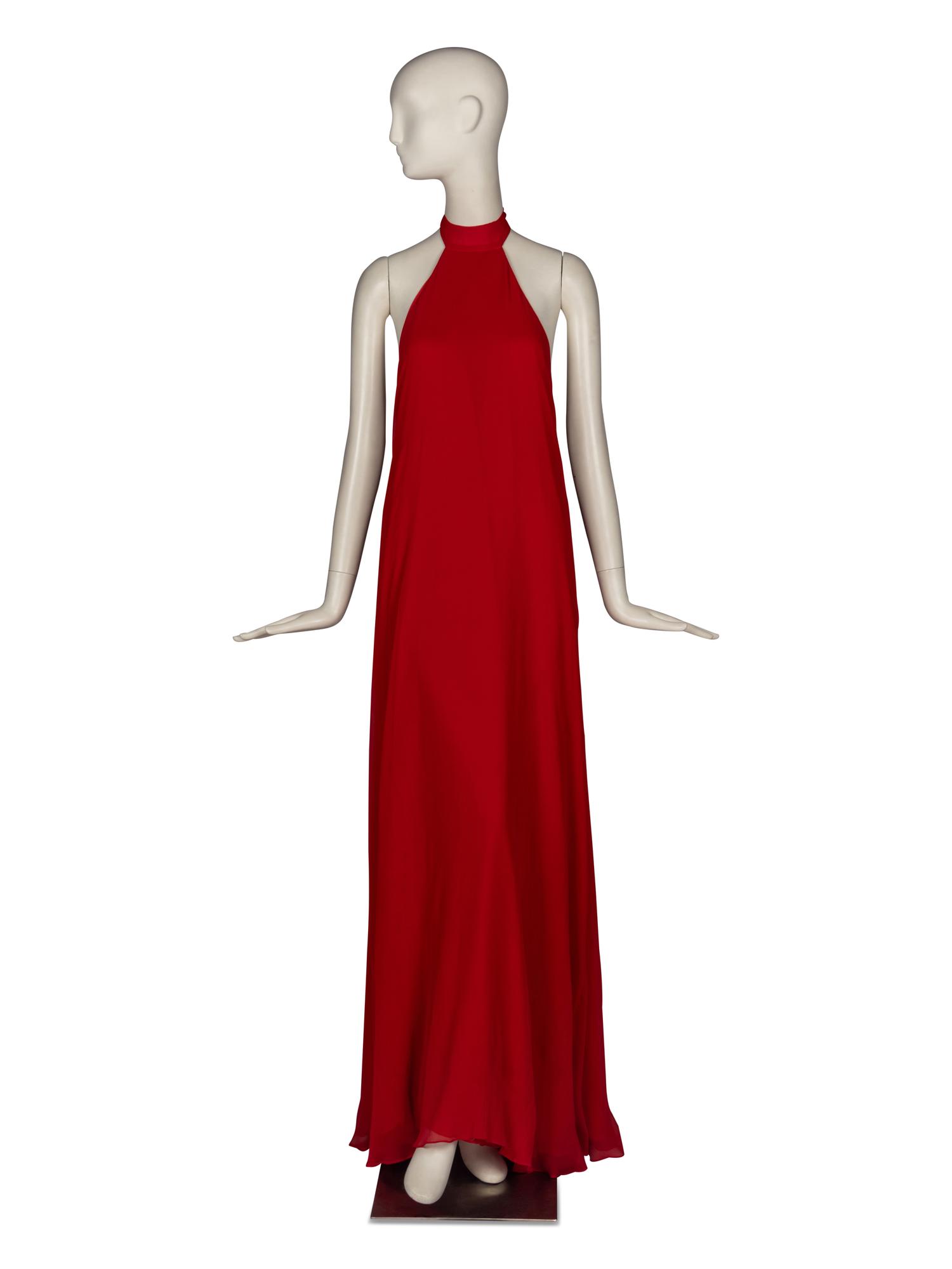Important HALSTON Chiffon Gown, 1970s