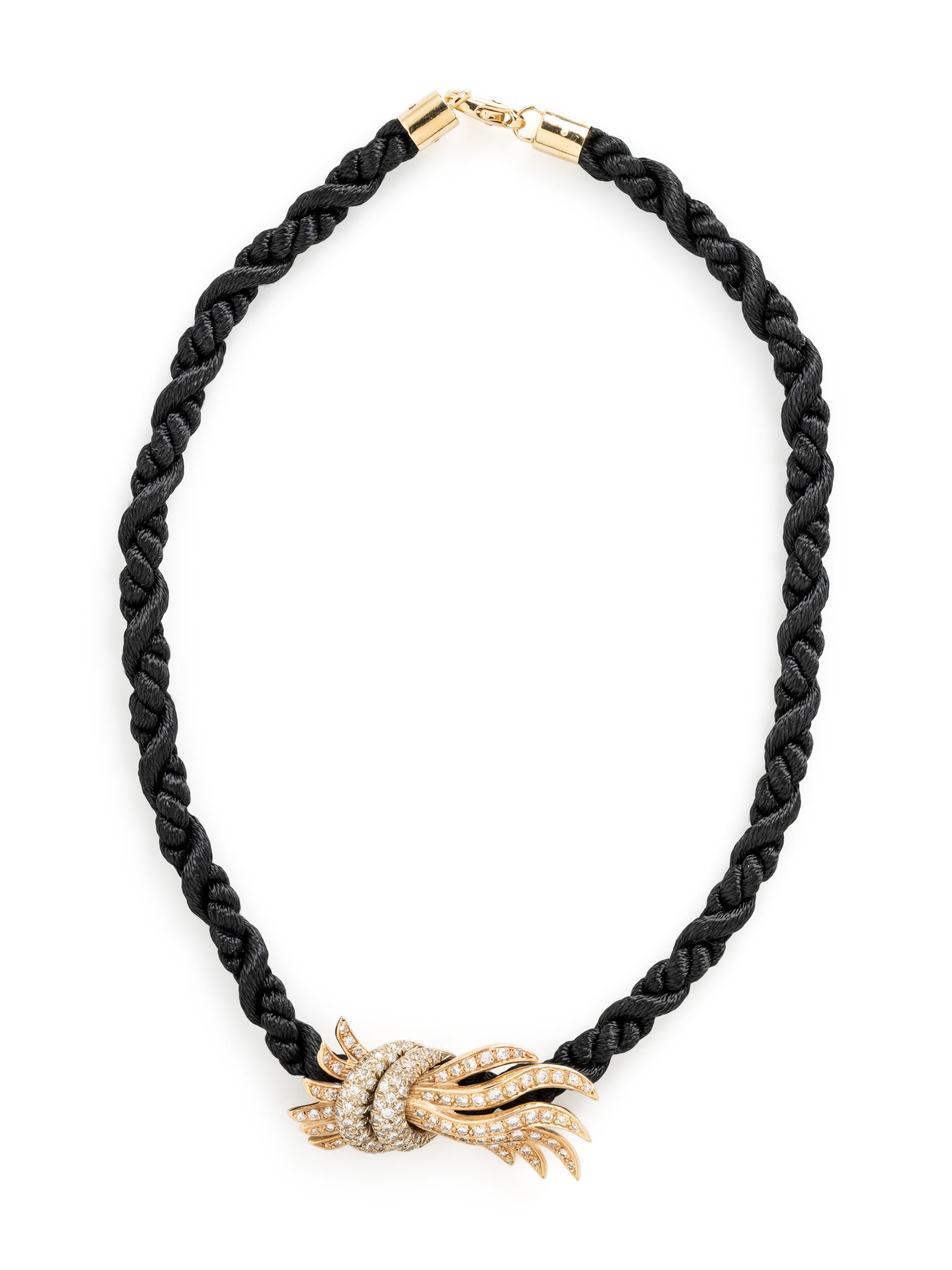 BICOLOR GOLD AND DIAMOND ENHANCER/ NECKLACE