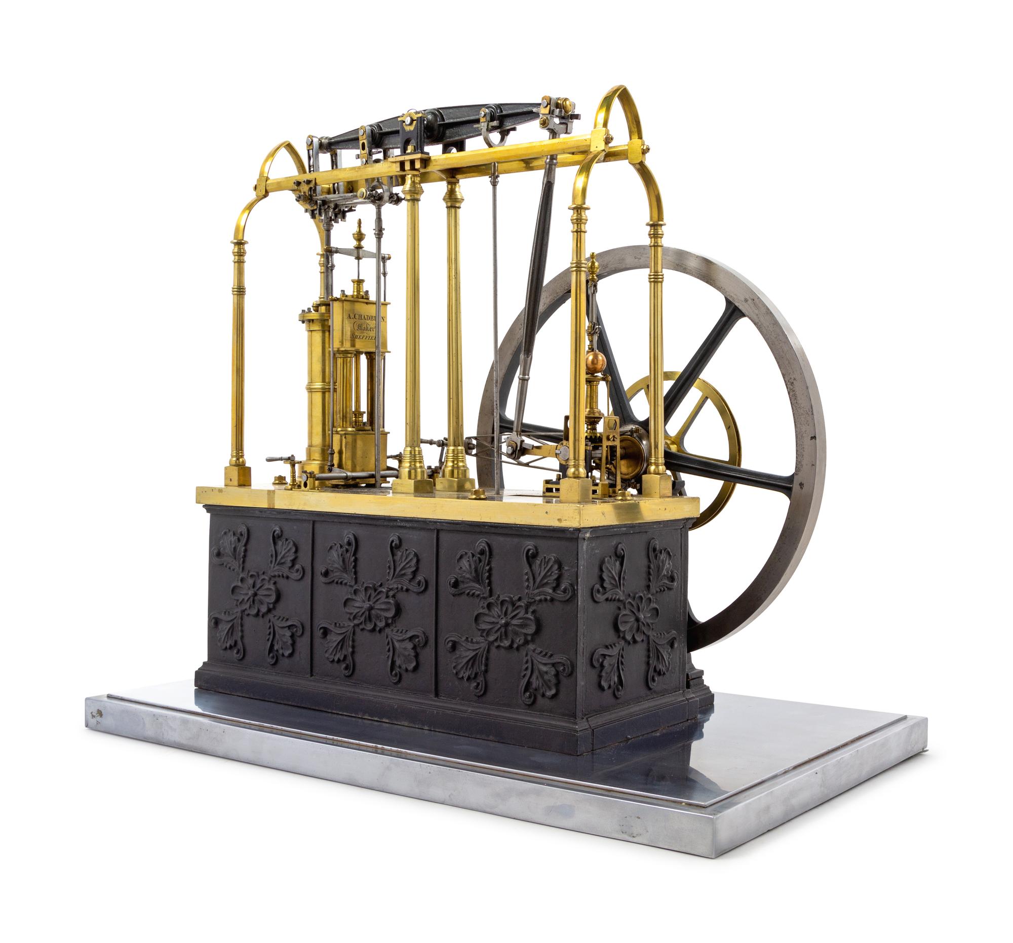 A Brass and Silvered Metal Chadburns Condensing Steam Engine