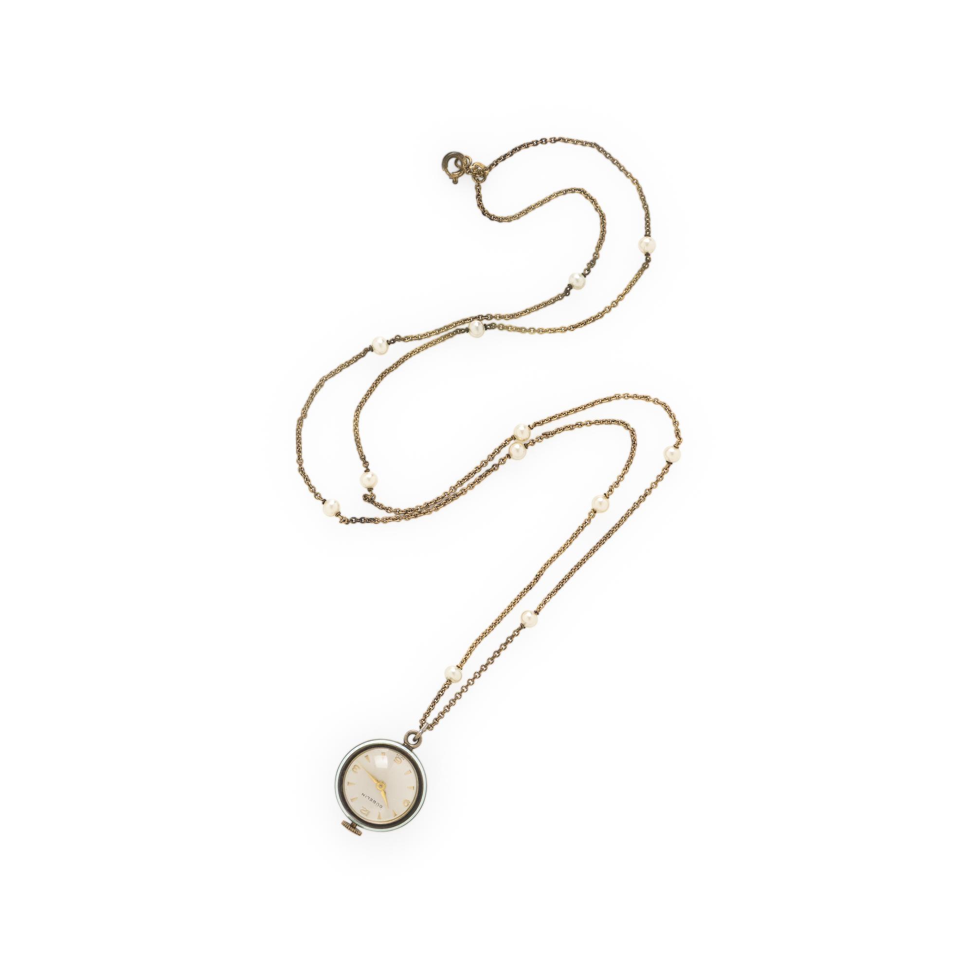 Gübelin, Enamel Pendant Ball Watch with Chain