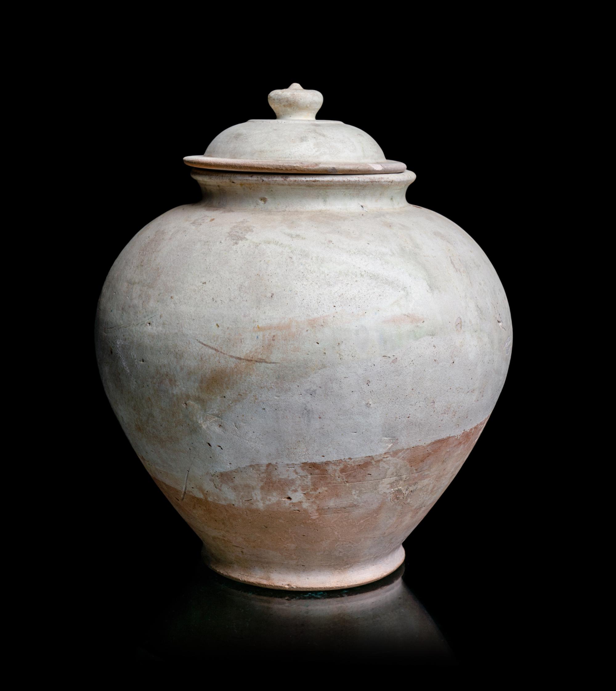 A Chinese White Glazed Jar and Cover