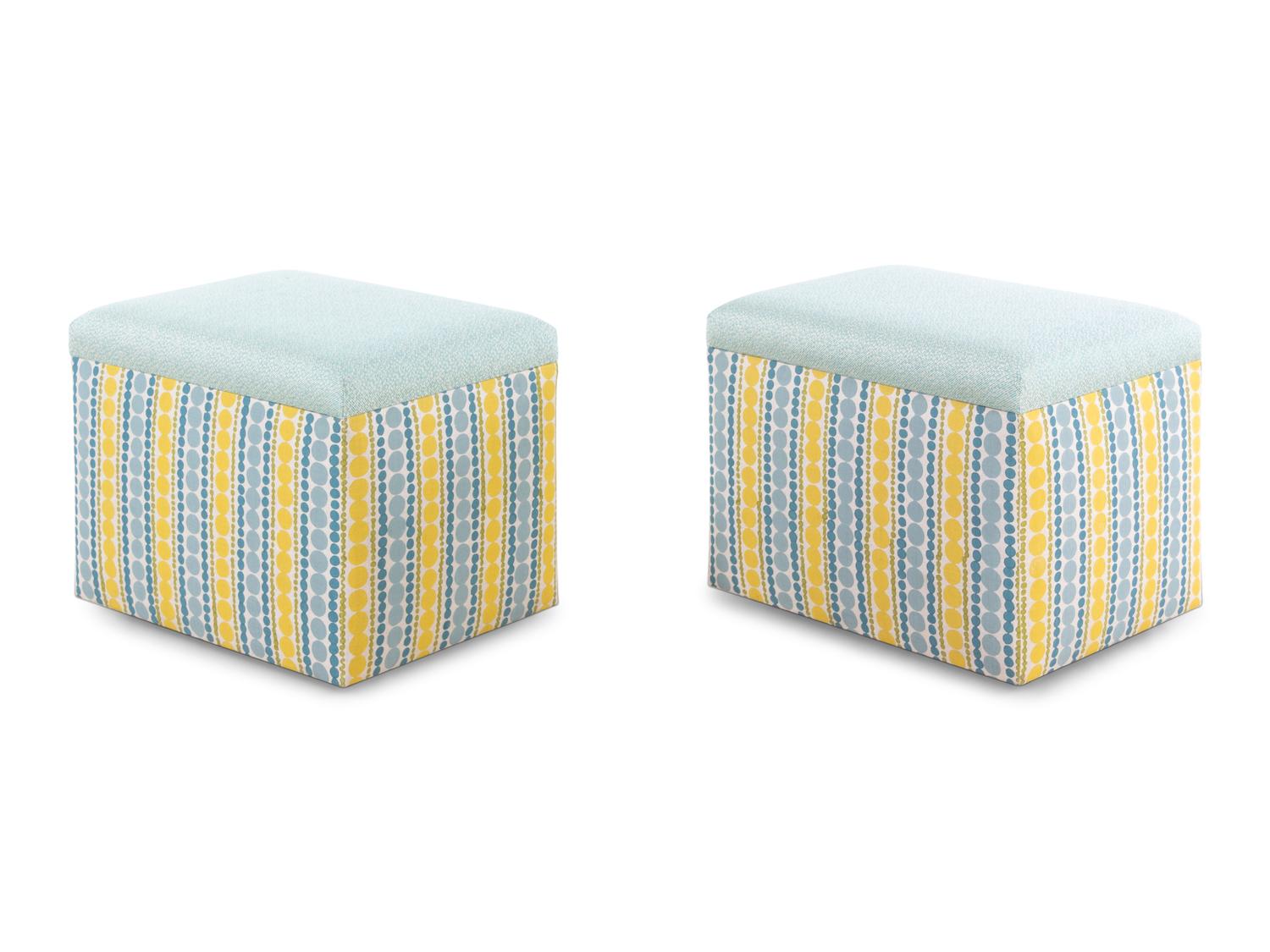 A Pair of Modern Upholstered Stools