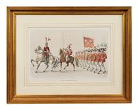 A Collection of Fifteen Engravings with Hand-Coloring of Architectural and Military Scenes