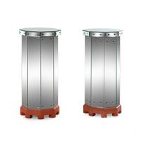 A Pair of Venetian Mirrored Glass Octagonal Pedestals