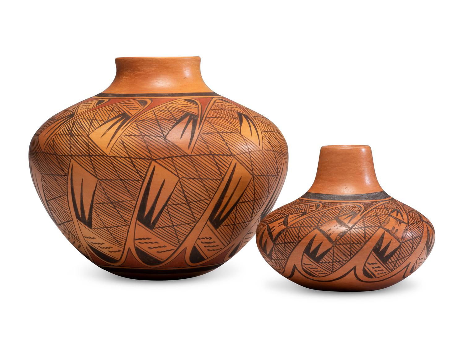 Pottery Jars, with Migration Pattern