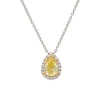 TIFFANY & CO., 'SOLESTE' FANCY INTENSE YELLOW DIAMOND, DIAMOND, AND PLATINUM NECKLACE