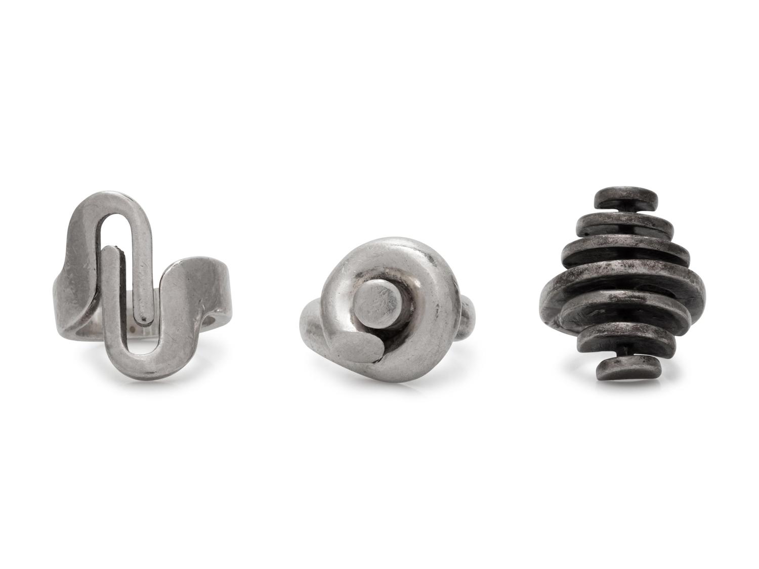 A Collection of Silver Rings,