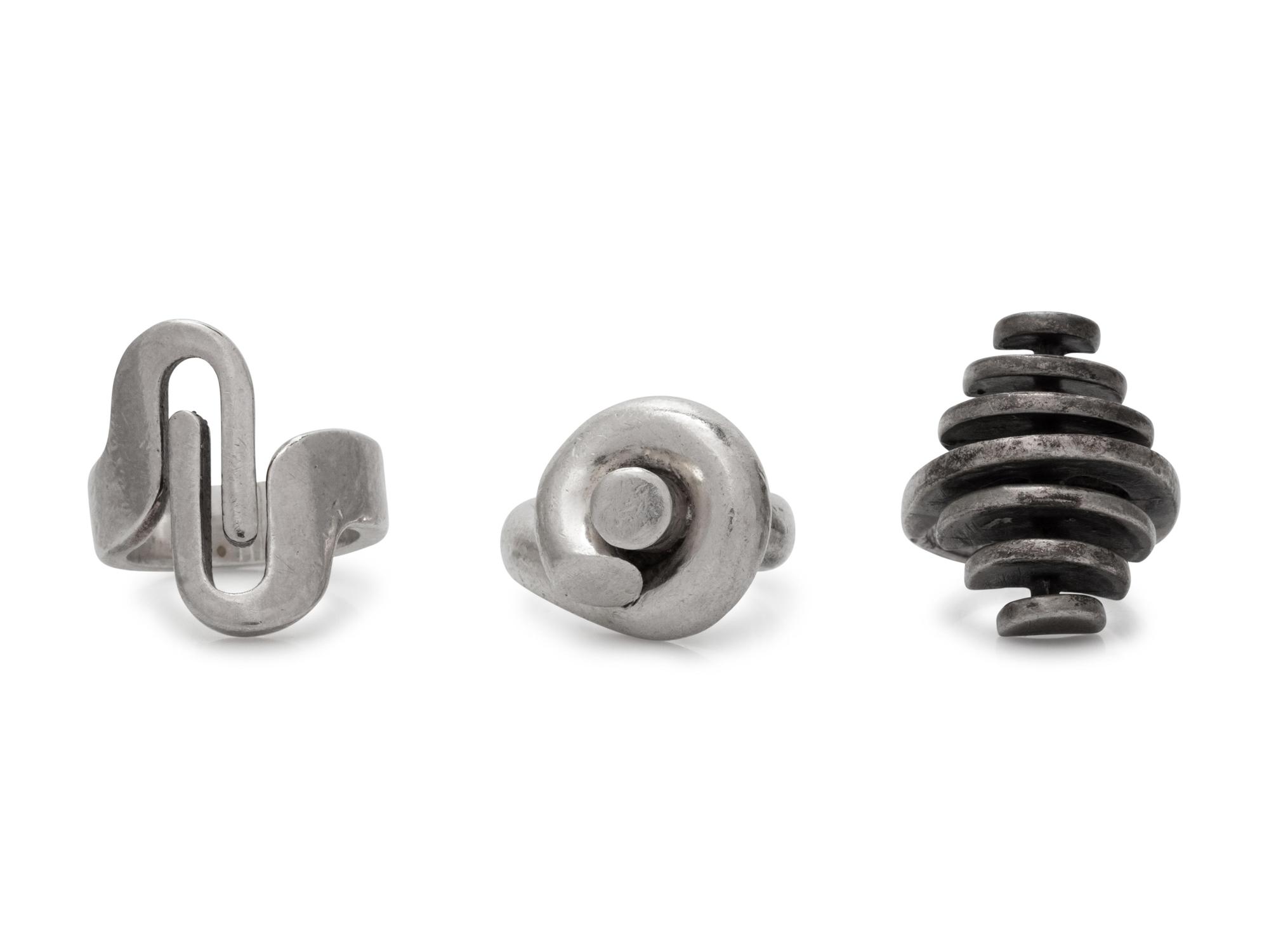 A Collection of Silver Rings,