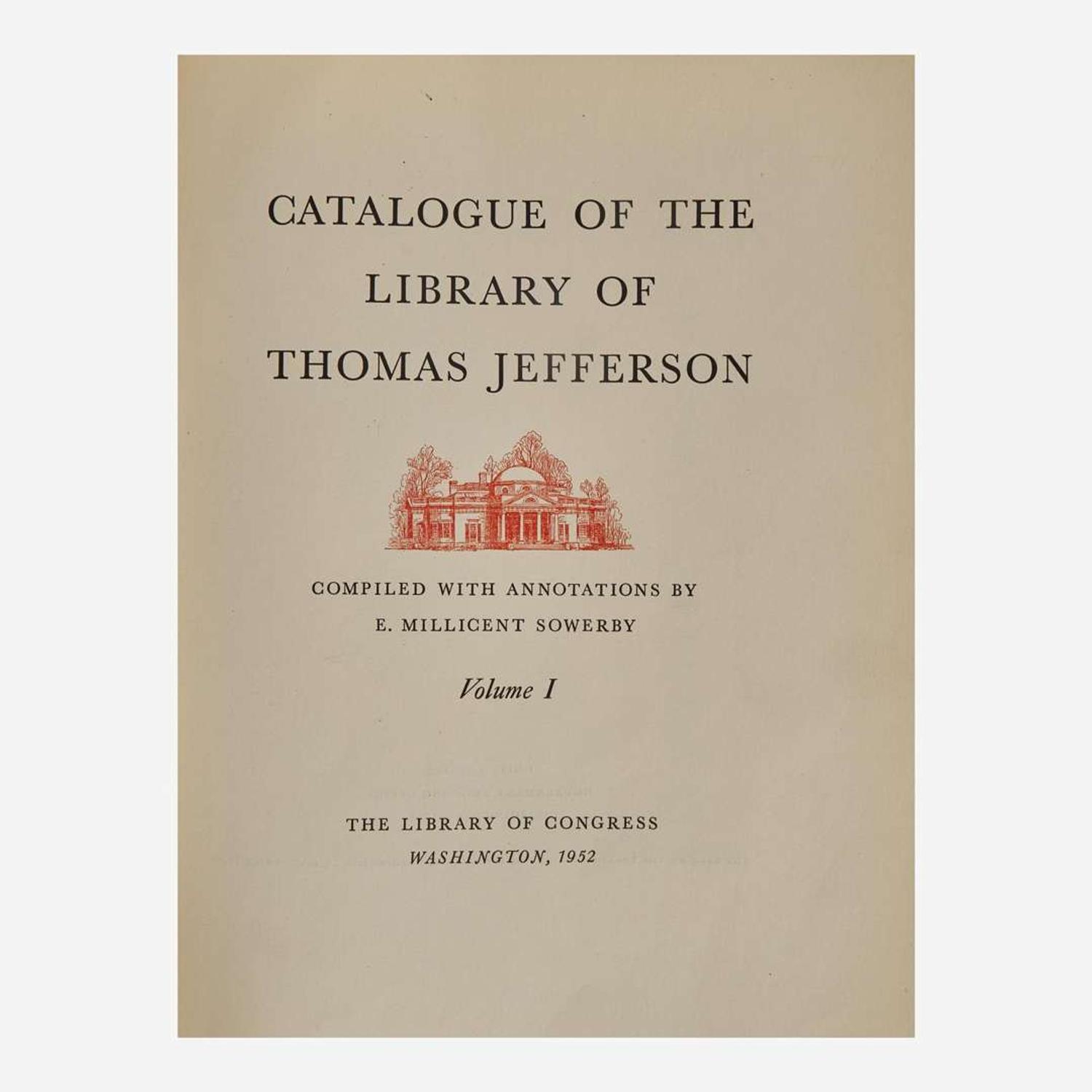 [Americana] [Jefferson, Thomas] Group of 2 Reports on Thomas Jefferson's Library