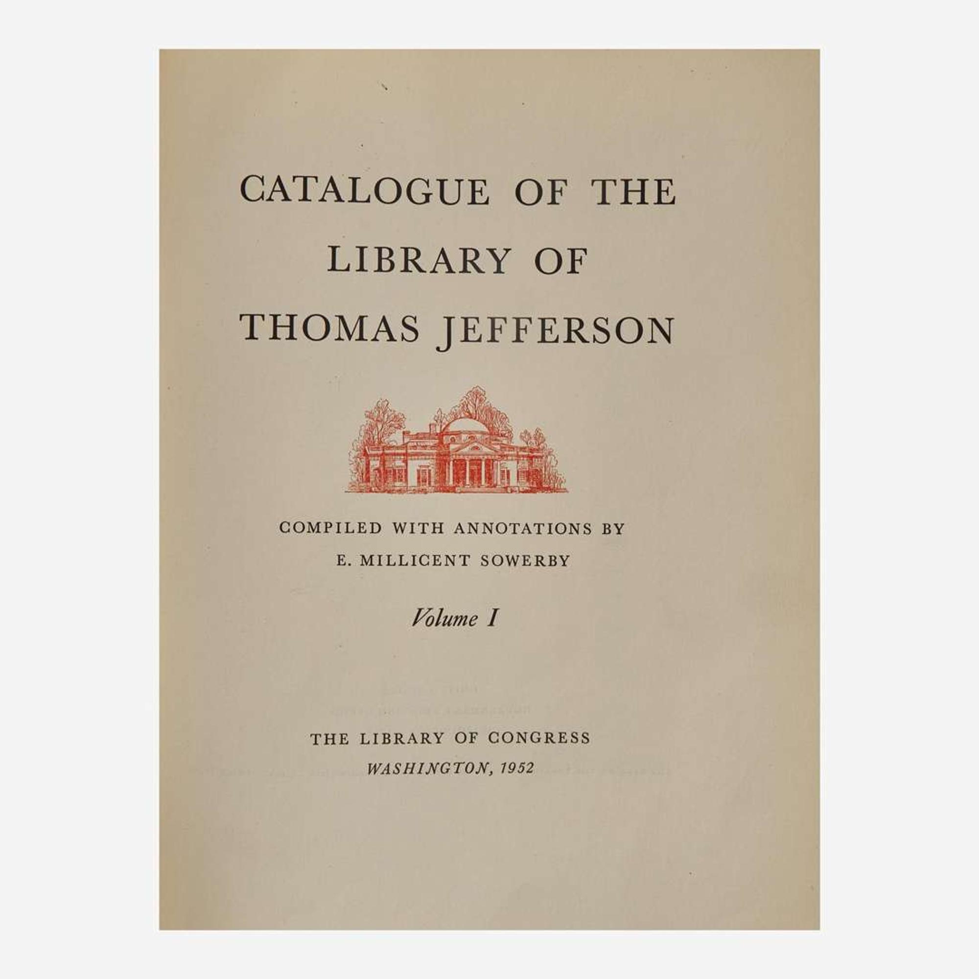 [Americana] [Jefferson, Thomas] Group of 2 Reports on Thomas Jefferson's Library