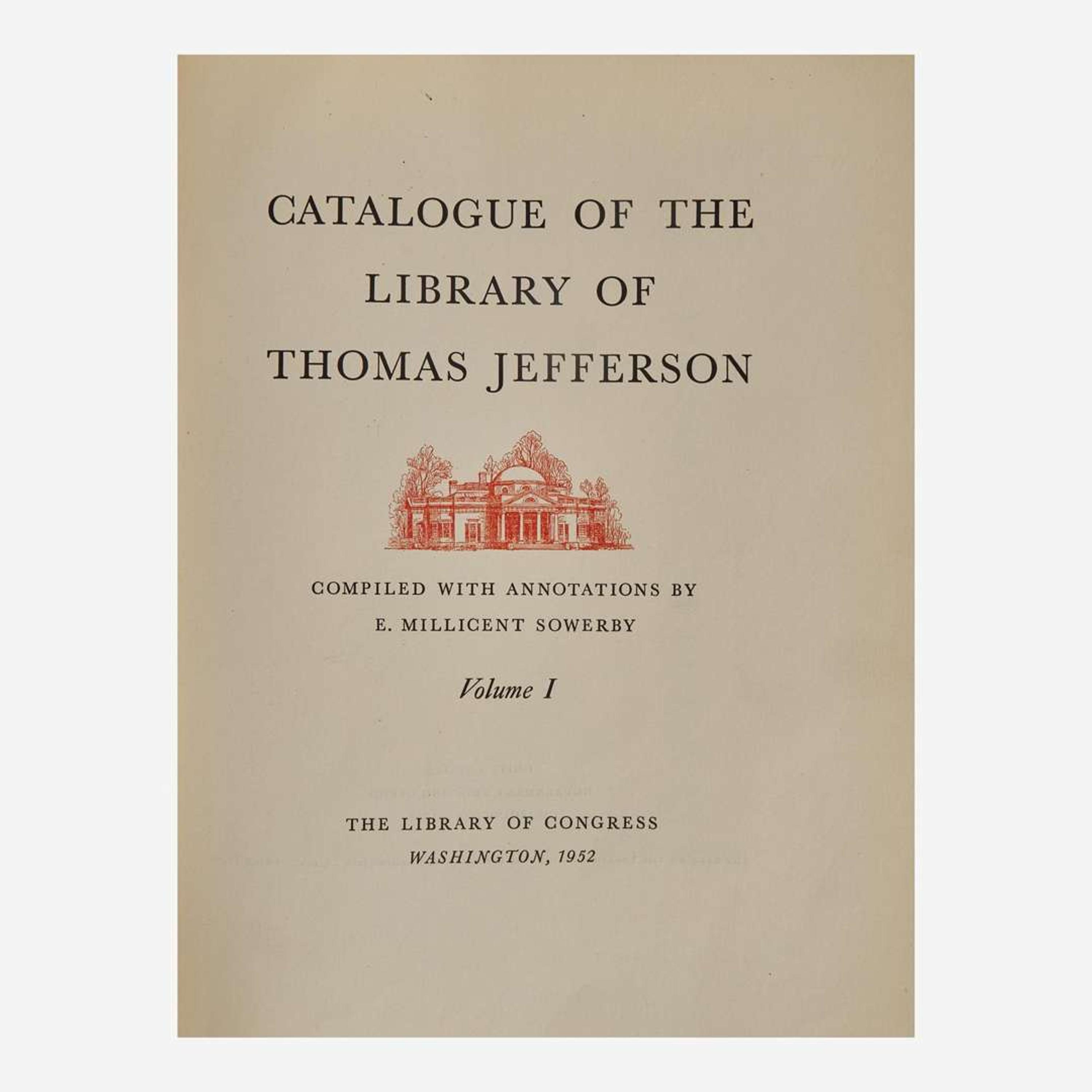 [Americana] [Jefferson, Thomas] Group of 2 Reports on Thomas Jefferson's Library