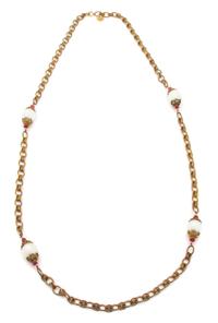 A Chanel Faux Pearl and Goldtone Necklace, 46" x .75".