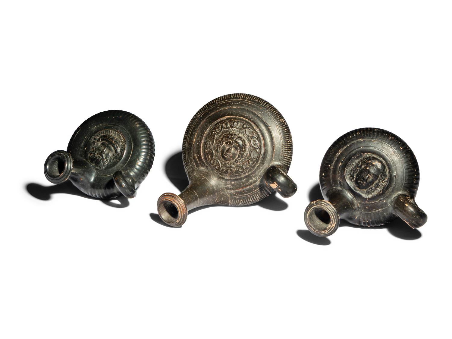 Three Campanian Calene-Ware Gutti