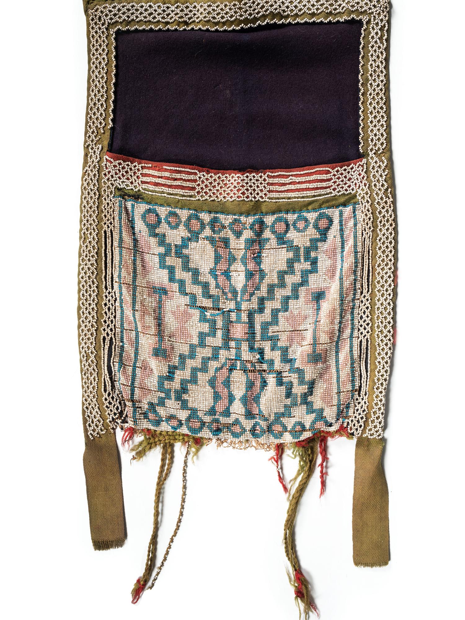 Potawatomi Loom Beaded Bandolier Bag, with Thunderbird Imagery