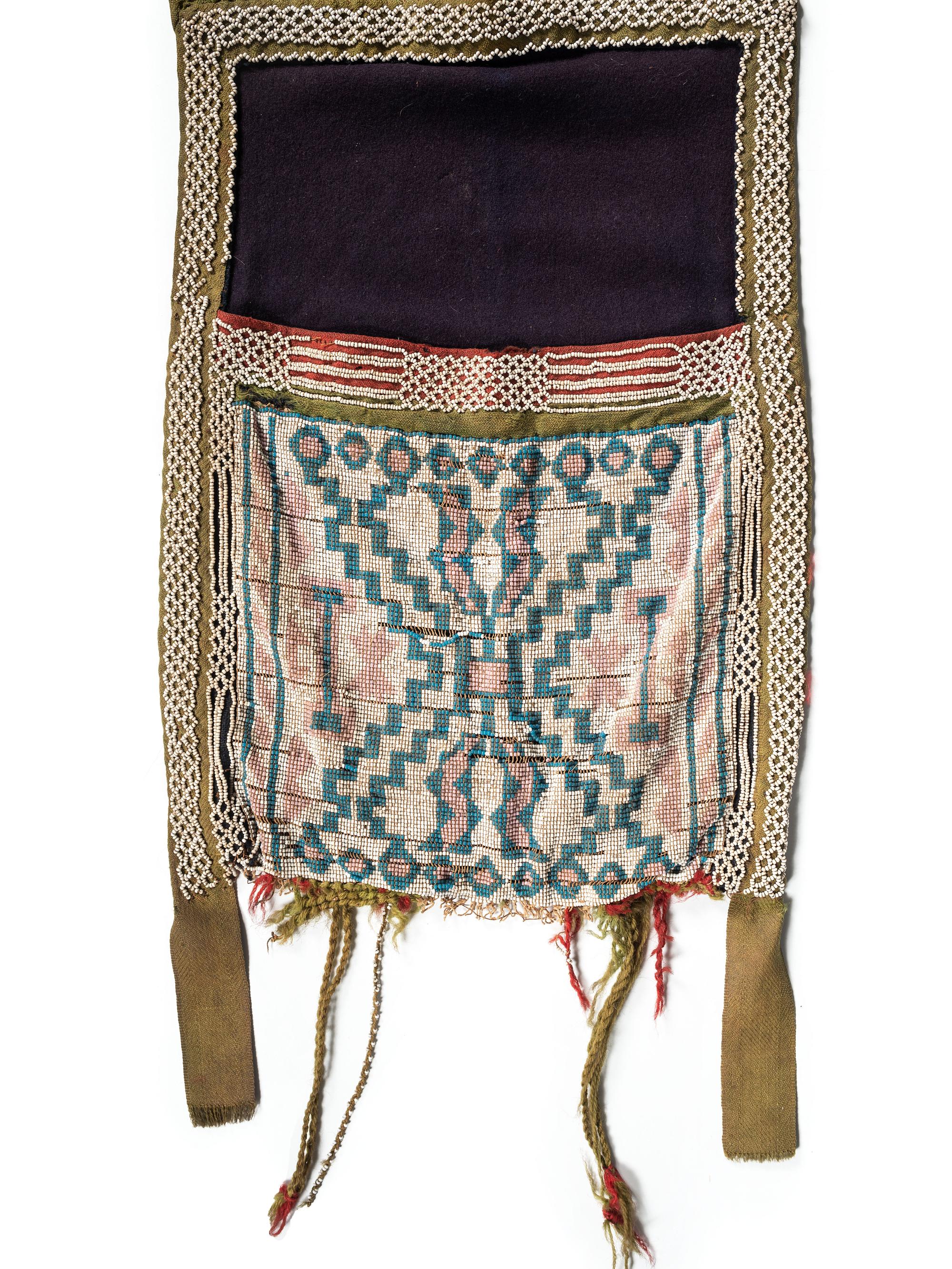 Potawatomi Loom Beaded Bandolier Bag, with Thunderbird Imagery