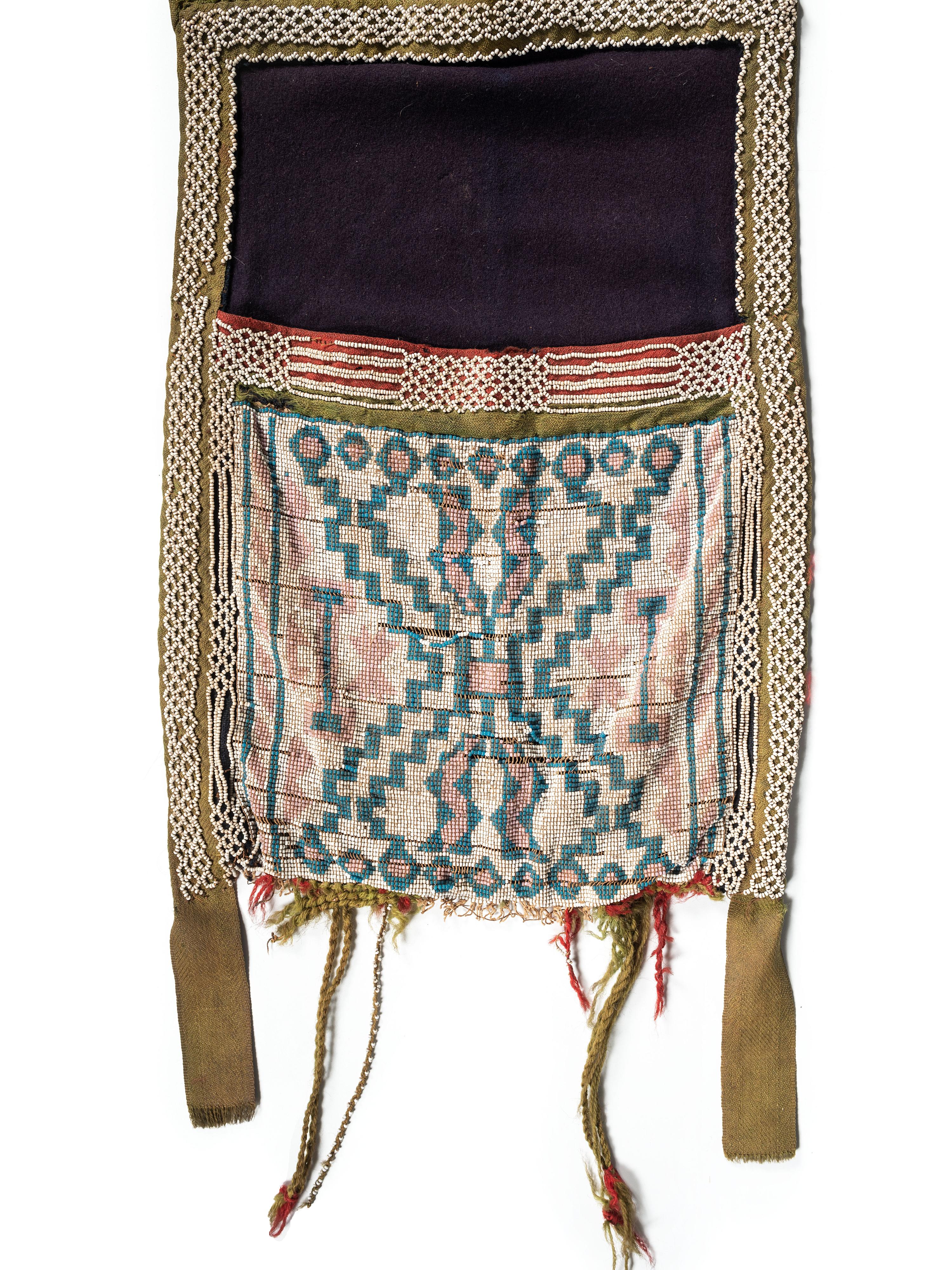 Potawatomi Loom Beaded Bandolier Bag, with Thunderbird Imagery