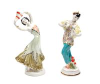 Two Russian Porcelain Figures 20TH CENTURY each with…
