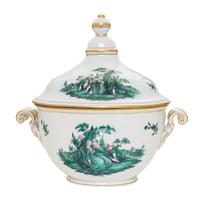 A German Porcelain Soup Tureen Width over handles 14 inches.