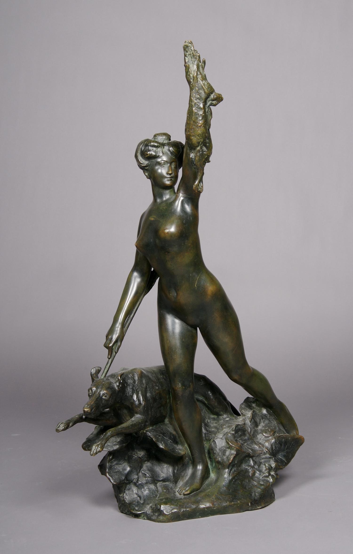 A French Bronze Sculpture, Emile Laporte, Height 41 inches.