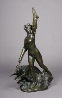 A French Bronze Sculpture, Emile Laporte, Height 41 inches.