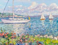 Pierre Bittar, (French, b. 1934), Sailboat Scene