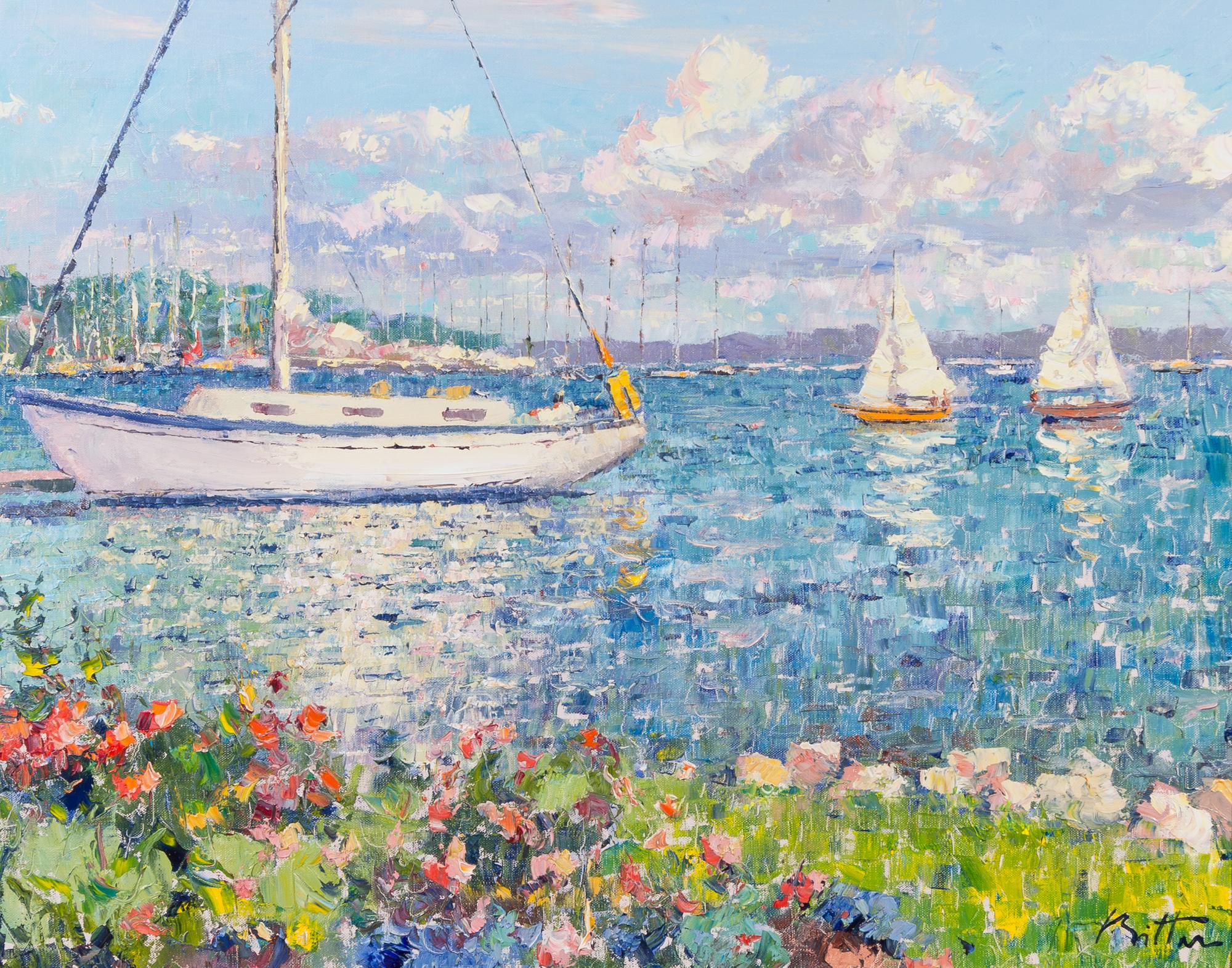 Pierre Bittar, (French, b. 1934), Sailboat Scene