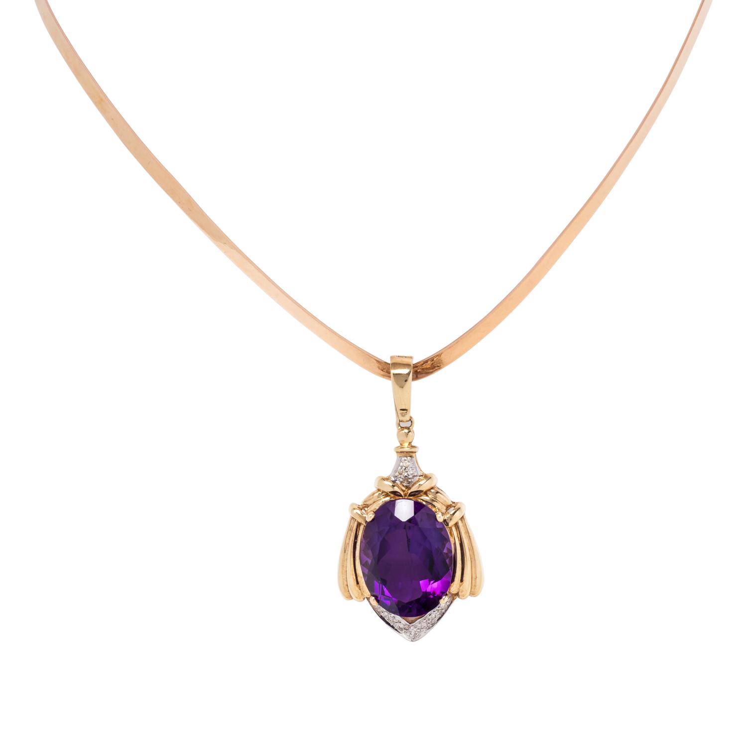 AMETHYST AND DIAMOND SET