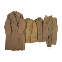 Group of WW1 1st Infantry Division 1917 Jackets and Greatcoat with Pants