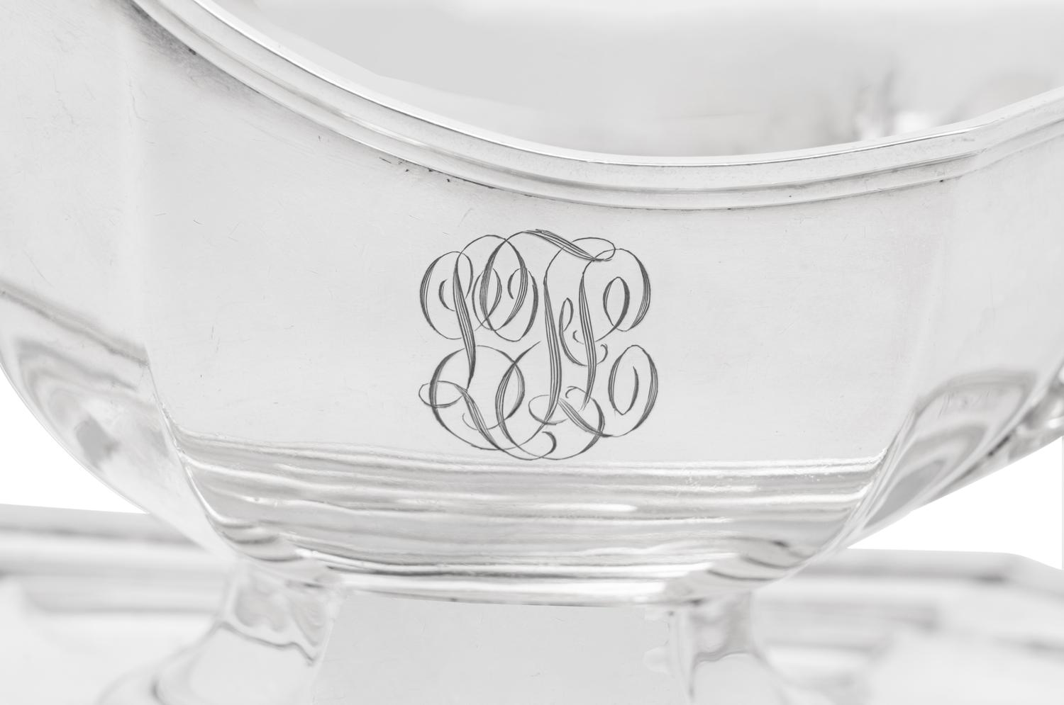 An American Silver Sauce Boat and Underplate
